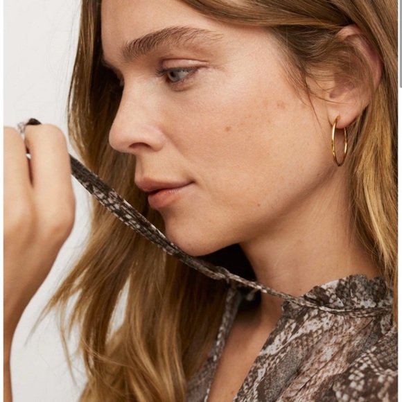 MANGO Women's Snake Print Blouse | Size 4 - Picture 2 of 12